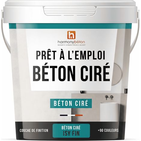 Harmony Beton – Kit complet béton ciré fin 5 kg – Aspect lisse et uniforme – Granulométrie ultra fine – Application facile en couche de finition (1/5)