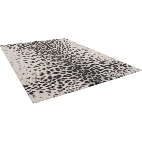 BOBOCHIC - Tapis poils ras MERYL motif léopard  120x170 Imprimé léopard noir