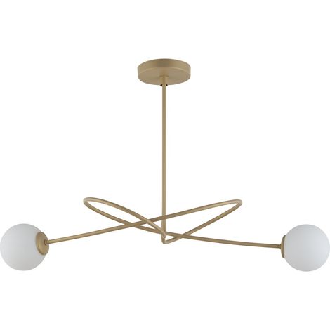 Plafoniera moderna oro vetro bianco Velvet 2xG9 Sigma