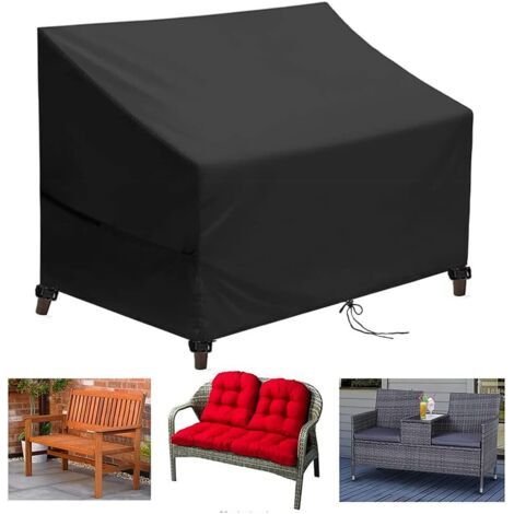 Housse de Banc de Jardin, 2 Places et Housse de Banc de Jardin Extérieur, Housse de Protection pour Mobilier de Jardin, Housse en Tissu Oxford 420D pour Canapé de Jardin, Imperméable, Coupe-Vent, Rési (1/5)