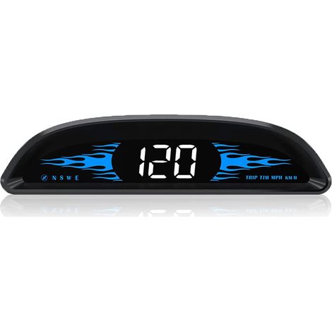 Tachimetro HUD per auto da 4" - Display universale per parabrezza MPH/KMH - Tachimetro digitale - Rilevatore di velocità GPS - Allarme di velocità eccessiva, USB Plug and Play - RAPANDA