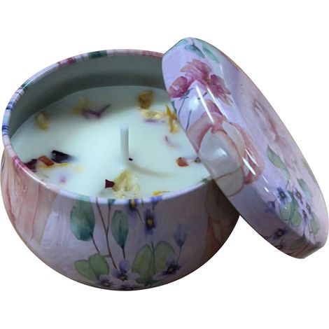 Bougie parfumée longue durée aux fleurs séchées et à la cire de soja, idéale pour l'aromathérapie, la détente et le bien-être à la maison. Parfum intense D210 (1/5)