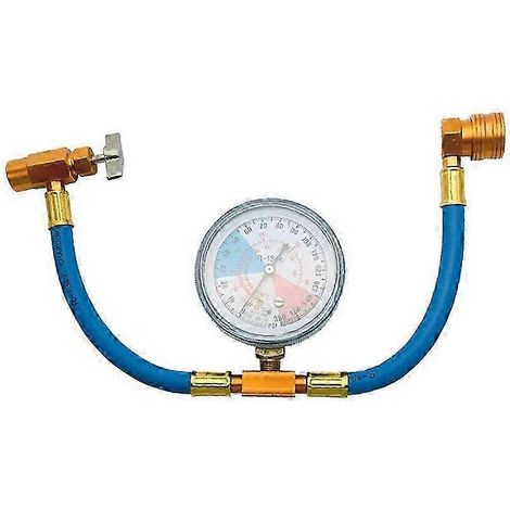 Kit de tuyau de recharge de réfrigérant R134A pour climatisation avec manomètre et robinet distributeur de 1/2 pouce compatible avec les ouvre-boîtes (1/5)