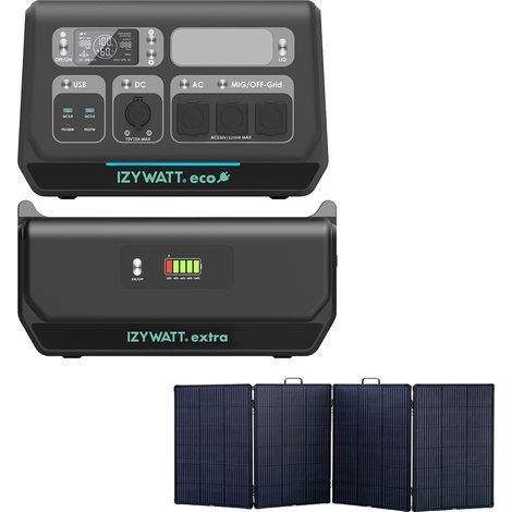 Station électrique IZYWATT.eco 2048Wh injection réseau + panneau solaire 315W + batterie Izywatt.extra - Orium