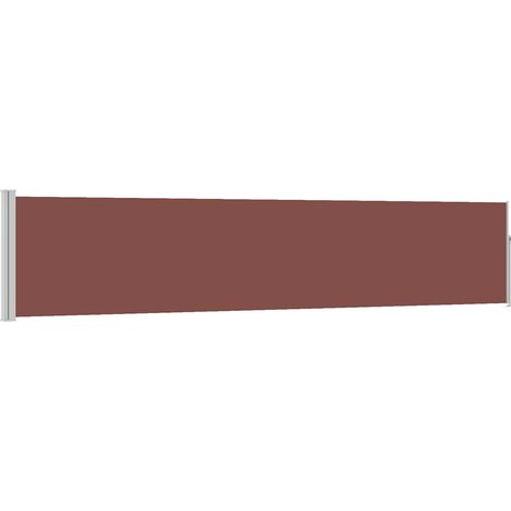 Patio Retractable Side Awning 100x500 cm Brown vidaXL