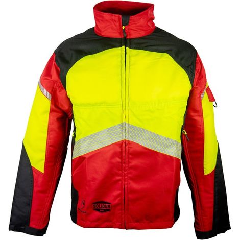 Veste scie à chaîne rouge CL1 Design A – Protection et visibilité optimales (1/2)