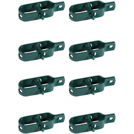 Green Kit of 8 plasticized wire tensioners for fencing, mesh, clothes dryer, metal for garden, for posts, set of 8 pieces (1/4)