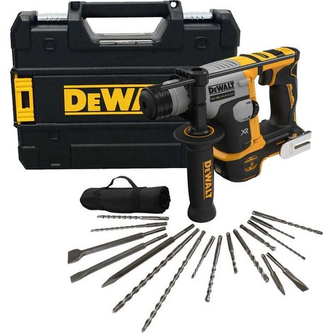 Dewalt DCH172N 18v Ultra Compact SDS Brushless Hammer Drill 17pc Drill Bit Set (1/5)