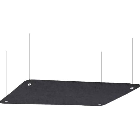 Pannello Fonoassorbente da Soffitto con Kit di 4 Cavetti 120x50 cm Finitura Antracite (1/5)