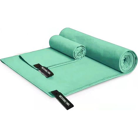 Serviettes de camping, 2 tailles en 1 paquet, serviette en microfibre à séchage rapide, serviette de plage et de voyage ultra compacte, serviette de sport douce (1/5)