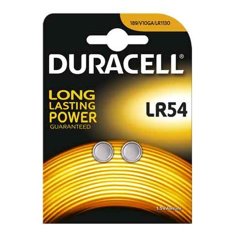 PILE PER L'ELETTRONICA 'LR54' Blister 2 Pezzi - 10 pezzi- DURACELL