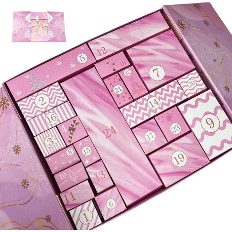 Calendrier de l'Avent en boîte 24 compartiments réutilisables, calendrier de bonbons à remplir Idéal pour les fêtes, les anniversaires, les mariages, ou comme petit cadeau (1/5)