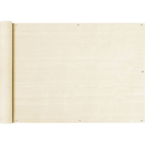 Écran de balcon Crème 75x400 cm PEHD (1/4)