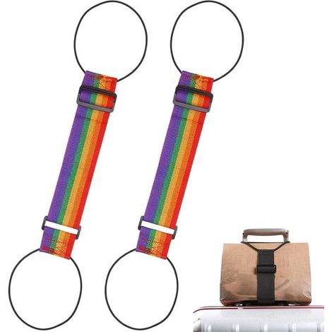 Cinghie elastiche per bagagli – Cinghie di fissaggio regolabili, accessori multifunzionali che consentono di collegare due valigie per il viaggio (bagagli misti). (1/5)