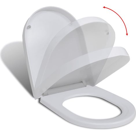 INLIFE Abattant WC à fermeture en douceur Libération rapide Carré (1/5)
