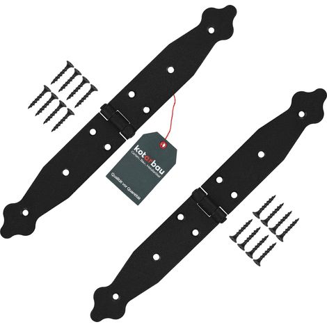 KOTARBAU® Set di 2 nastri per porta, 150 x 150 x 35 mm, in acciaio verniciato a polvere, colore nero, cerniera per finestra, porta da giardino, cerniera (1/5)