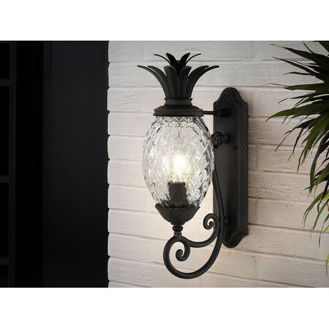 Ausgefallene LED Außenwandleuchte Schwarz, Höhe 54cm (1/5)