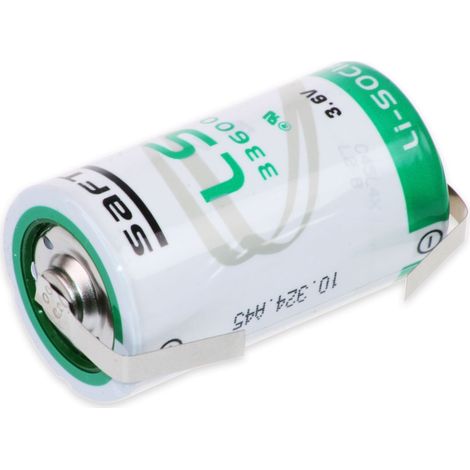 SAFT Lithium-Batterie LS 33600-CNR, D, mit U-Lötfahne, 3,6 V-, 17000 mAh