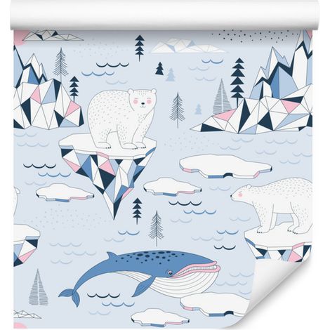 Papel pintado decorativo con estampado de estilo escandinavo, 50x1000 cm. (1/5)