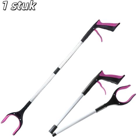 Pince à déchets pliable en alliage d'aluminium épais multifonctionnelle longueur 83 cm violet (1/5)