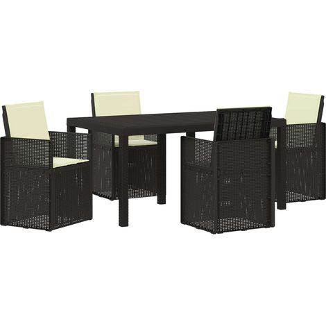 Maison Exclusive - Set da Pranzo per Giardino 5 pz Antracite e Crema PP (1/5)