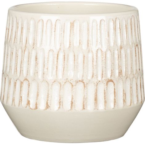 Scheurich Mavi, pot de fleurs en céramique, couleur: Alabaster, 17,64 cm de diamètre, 16,5 cm de hauteur, 6 l vol.