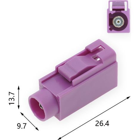 AKRA Langkörper-H-Stecker für die Automobilindustrie, RG316/50-1,5-Zuführungskopf, SMB-Buchse (1/3)