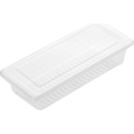 Bacs de rangement pour réfrigérateur pour fruits et légumes, boîte alimentaire plastique avec égouttoir, récipient de conservation avec couvercle, résistante à l’usure et aux (1/4)