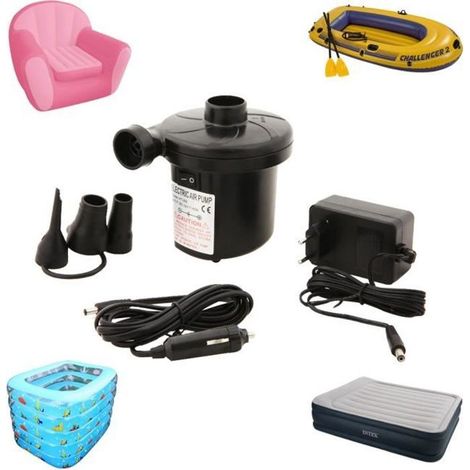 Tera® Gonfleur / dégonfleur électrique par l\'électricité 220V et 12V de voiture (1/4)