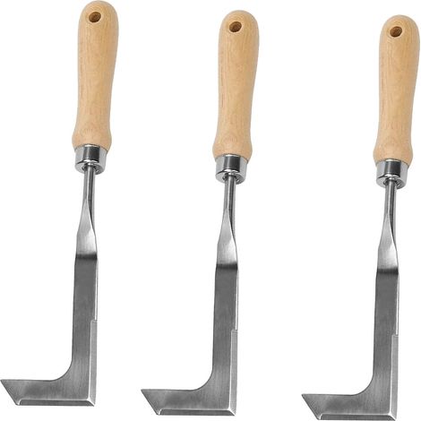 3pcs Désherbeur Manuel,Outil de Désherbage en Acier Inoxydable,Weeder de Jardin,Désherbeur à Racines,avec Manche Ergonomique en Bois Naturel (1/5)