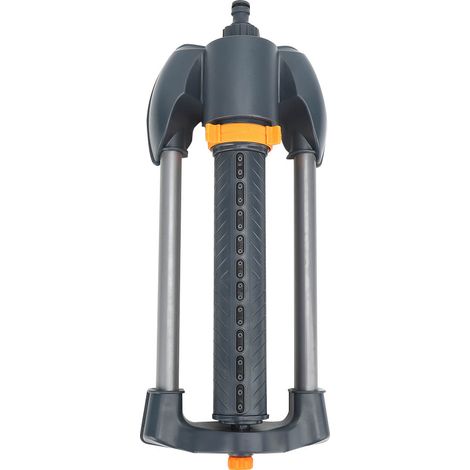 Arroseur oscillant rotatif 20 trous pour pelouse, base métallique, angle de pulvérisation réglable, jardin extérieur. (1/5)