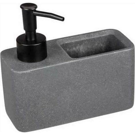 Distributeur Vaisselle - Compartiment Éponge Intégré - Capacité 150 ml - Dimensions 14,5 x 14,3 x 6 cm - Gris Foncé - 1 Pièce (1/5)