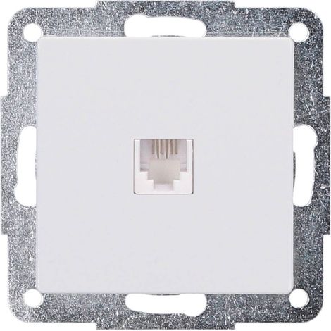 Base de empotrar con toma de teléfono blanco GSC (1/3)