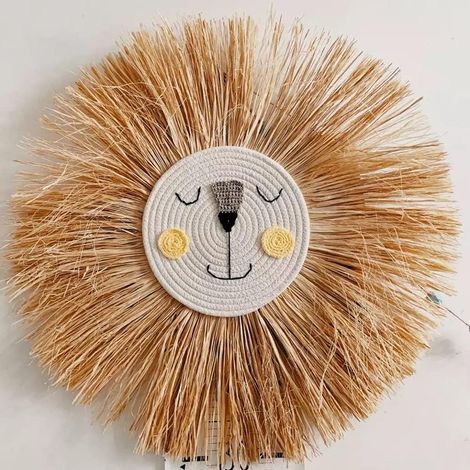 Decorazione murale a forma di testa di leone per la cameretta di bambini/neonati, ornamento da appendere, decorazione da parete, oggetto da appendere per bambine e bambini, regalo (1/5)