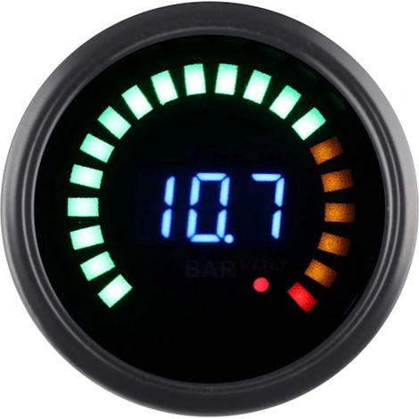 Voltmètre de voiture 2 en 1 avec affichage numérique LED et manomètre à vide 12 V universel[co] (1/2)