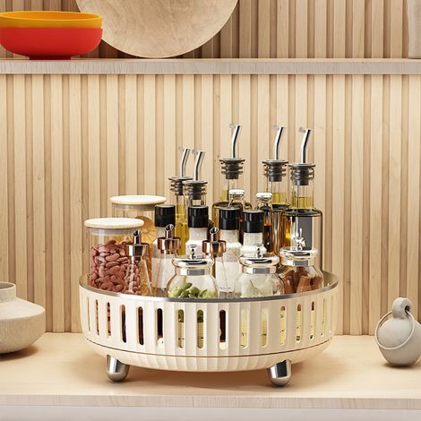 Plateau De Snack - 5 Compartiments - Rangement Pour Fruits Secs Et Confiseries - 28 X 28 X 10 Cm - Plastique Alimentaire - Beige - 1 Pièce (1/5)