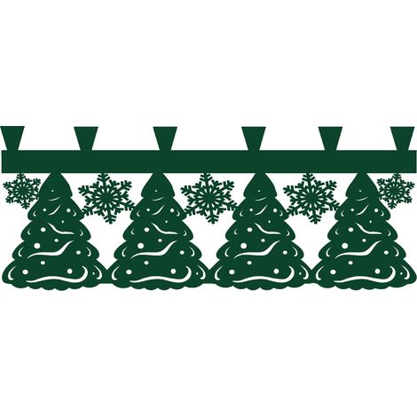 Mantovana natalizia per tende con motivo a fiocchi di neve e albero di Natale PATKI 90x38