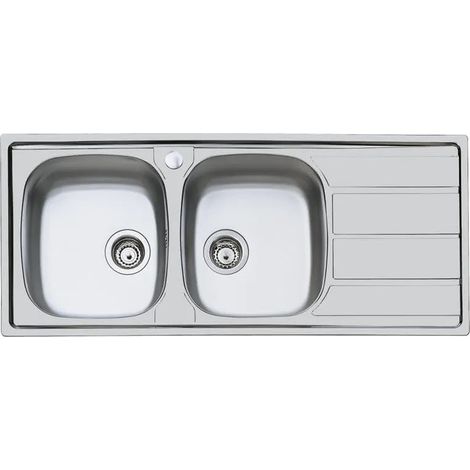 Foster - Lavello Cucina In Acciaio Inox Ad Incasso S1000 116 Cm 2 Vasche A Sinistra (1/2)