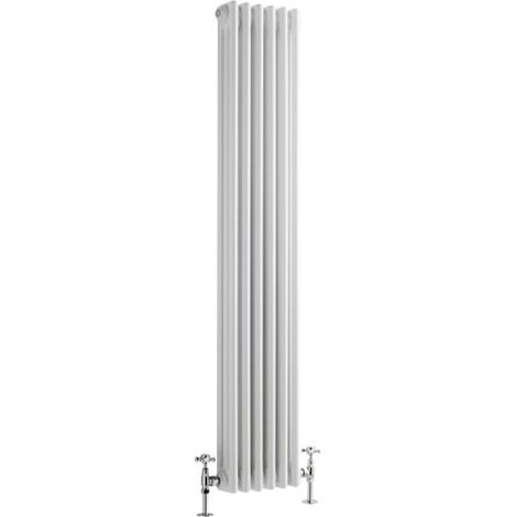 Milano Windsor White Cast Iron Style Triple Column Vertical Radiator - 1500mm x 290mm