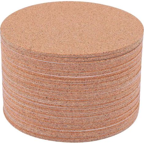 Korkuntersetzer, Korkmatten, Kork-Rückseitenplatten (60 Stück, rund) -- (1/5)