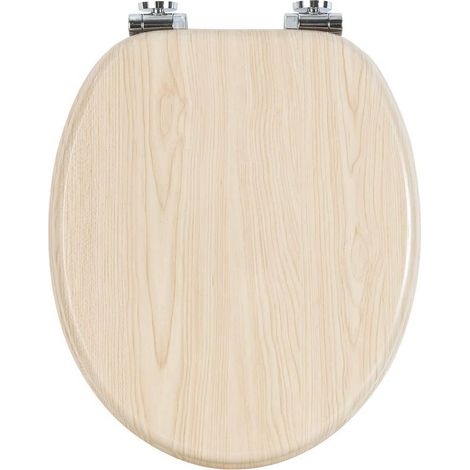 WOLTU Wooden Toilet Seats Soft Close WC Seat Hinge Ideal for Standard Toilet Oak