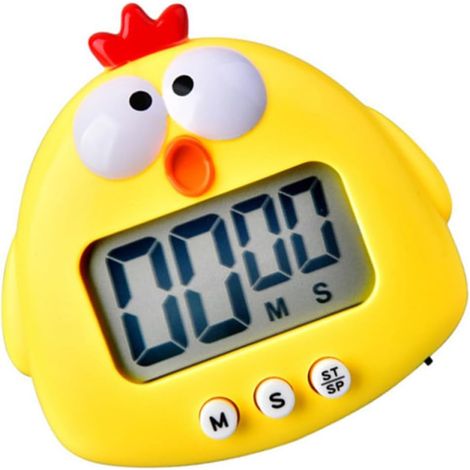 Minuteur Électronique Plastique Jaune en Forme de Poussin, pour (1/5)