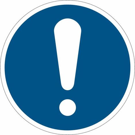 Cartelli di obbligo ISO 7010 "Obbligo Generico" M001 - Misura: 50mm x 50mm - Numero Pezzi: 10 pezzi