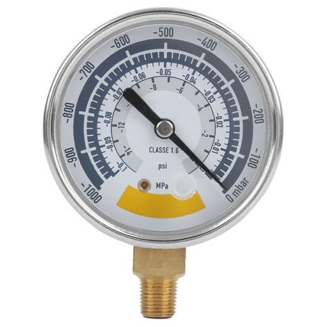 Central heating pressure gauge 0-14 psi – 304 stainless steel – 1/8 inch NPT connector – Easy reading of pressure values - 0-14psi