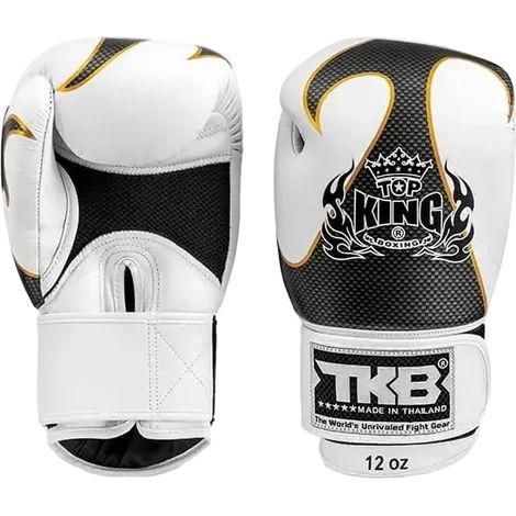 Gants de boxe thaï Top King Empower Air Muay Thai blancs 10 oz (1/5)