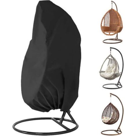 Housse de Fauteuil Suspendu Jardin Rotin Osier Fauteuil Suspendu Imperméable Housse Housse de Protection pour œufs Chaise résistant à l'eau et à la poussière - 190 X115cm (Noir) (1/4)