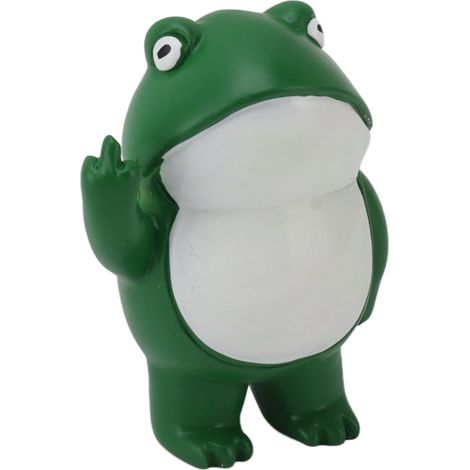 Froschdekoration mit Mittelfinger für die Terrasse, origineller kleiner Frosch für Zuhause oder den Schreibtisch im Büro. (1/5)