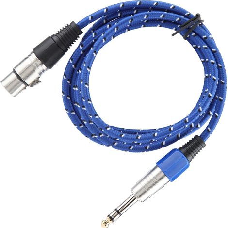 Câble audio blindé 6,35 mm pour autoradio, interconnect modifié 1,8 m, bleu (1/5)