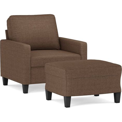 Maison Exclusive - Sessel mit Hocker Braun 60 cm Stoff