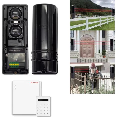 Système de capture infrarouge et d'alarme à double lumière — Outil de sécurité domestique — Détecteur d'obstacles longue portée (100 m) — Sécurité antivol résidentielle 433 MHz (1/5)